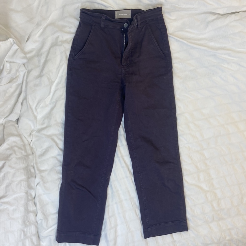 Everlane The Straight Leg Crop - Navy Blue